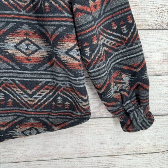 Jachs New York Sherpa Lined Southwest Knit Shacket Jacket Men's Size L Black/Blu - Picture 14 of 14